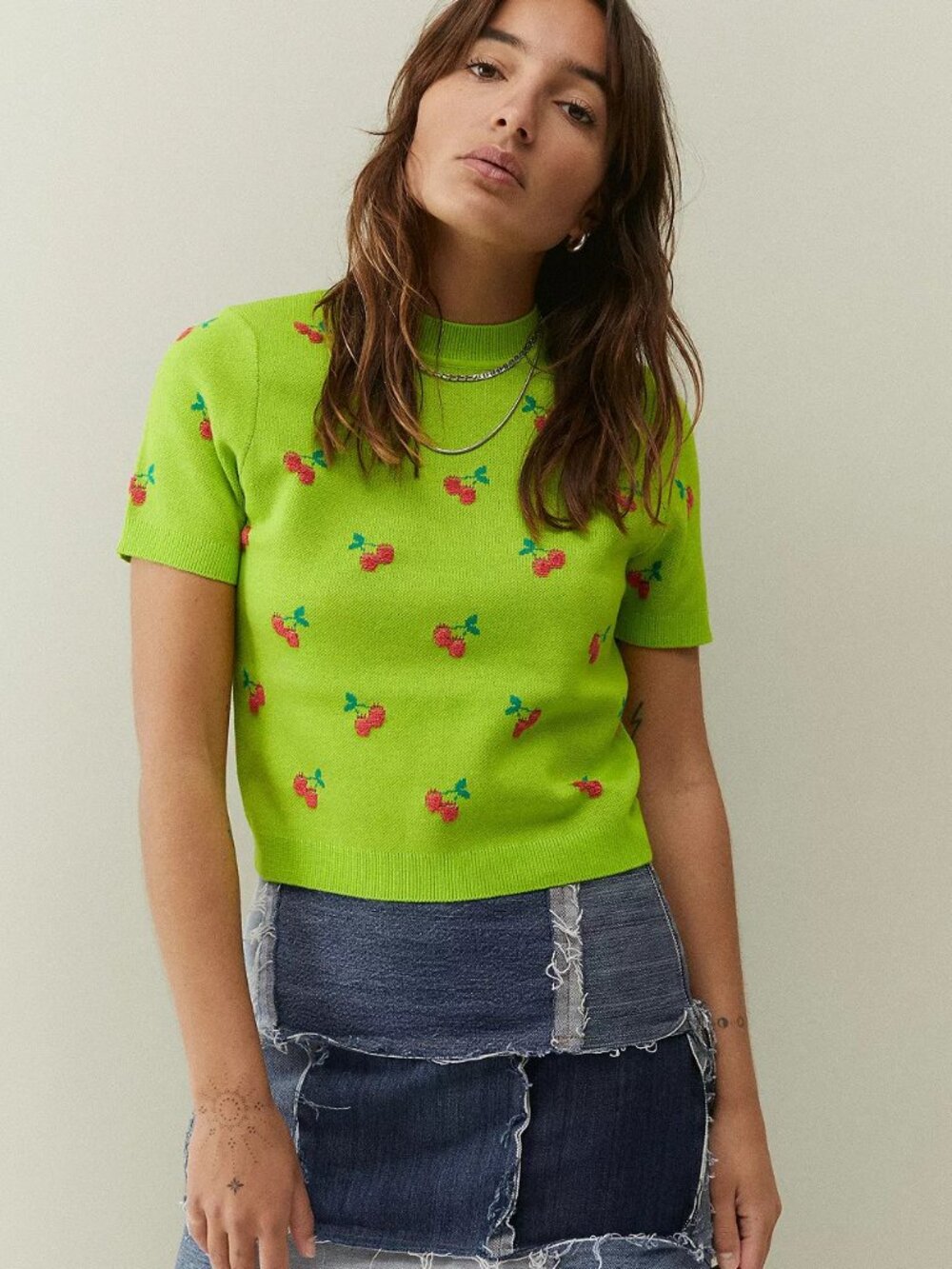 Lazy Oaf “Cherry Picked” Knitted T-Shirt – UK 6 🍒 - Picture 2 of 12